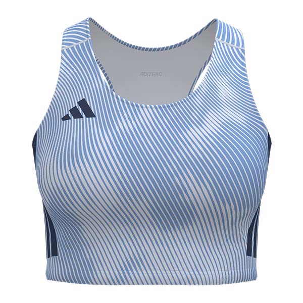 Adizero Essentials ランニング クロップトップ Fluid Lines White Base(IY5537)